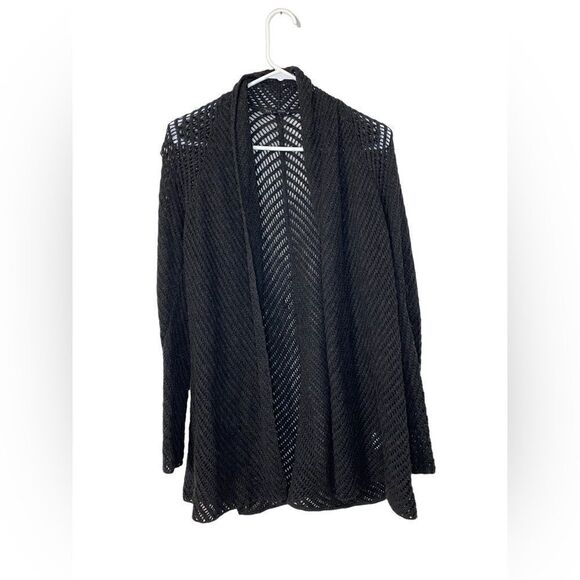 EILEEN FISHER MERINO WOOL SPARKLE MESH OPEN KNIT CARDIGAN size PP - Picture 1 of 6